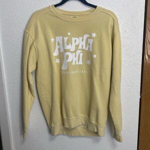 Vintage crewneck alpha phi 1872 size medium vintage yellow